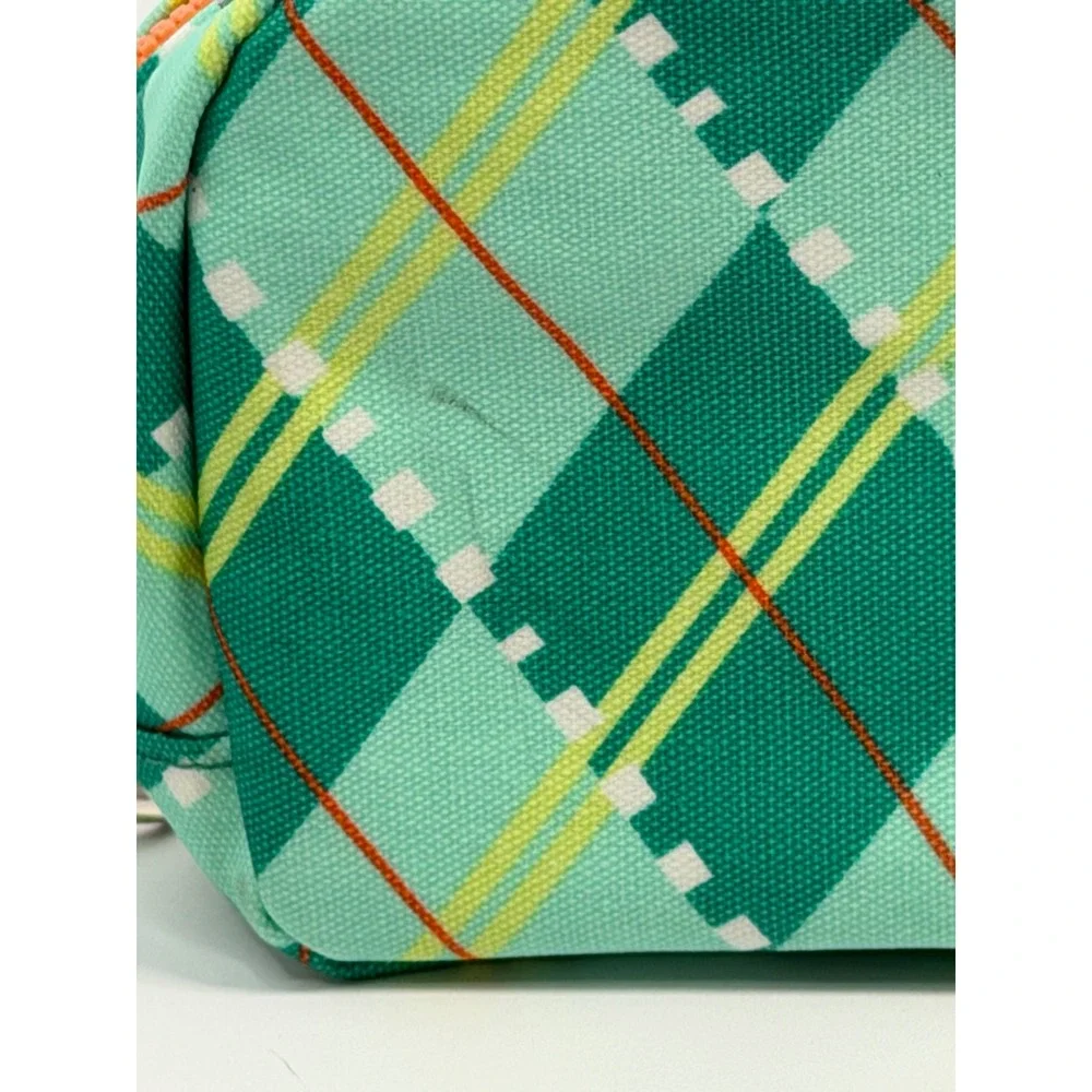 Bubble Skincare Green Argyle Plaid Makeup‎ Bag Toiletry Pouch Crossbody Strap